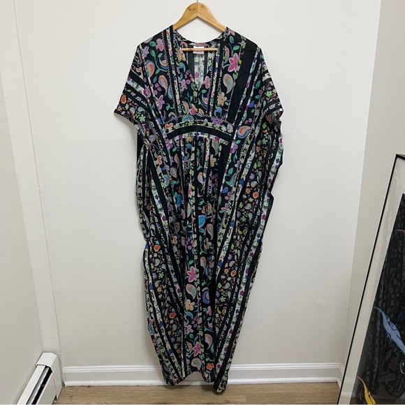 Sara Joy Painted Paisley Caftan Light Weight One Size - Picture 5 of 10
